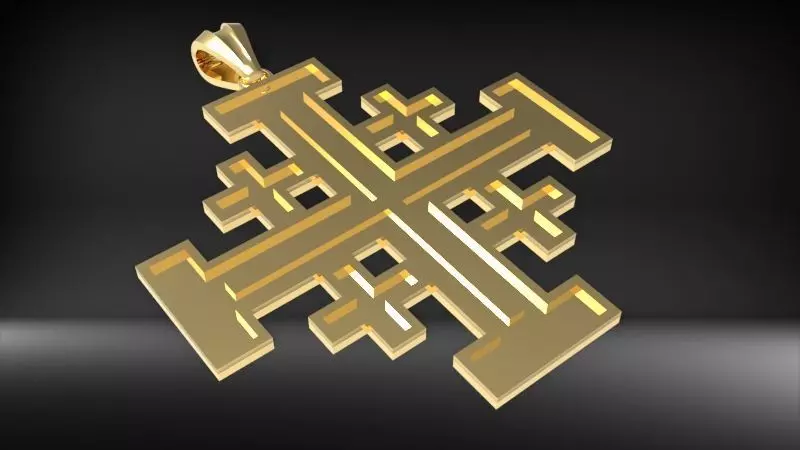 Jerusalem Crusaders Cross Pendant Necklace Charm Jewelry 3D print model_0