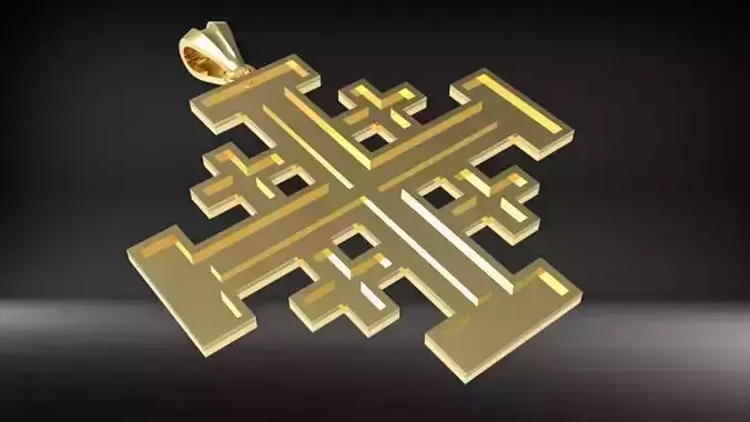 Jerusalem Crusaders Cross Pendant Necklace Charm Jewelry 3D print model