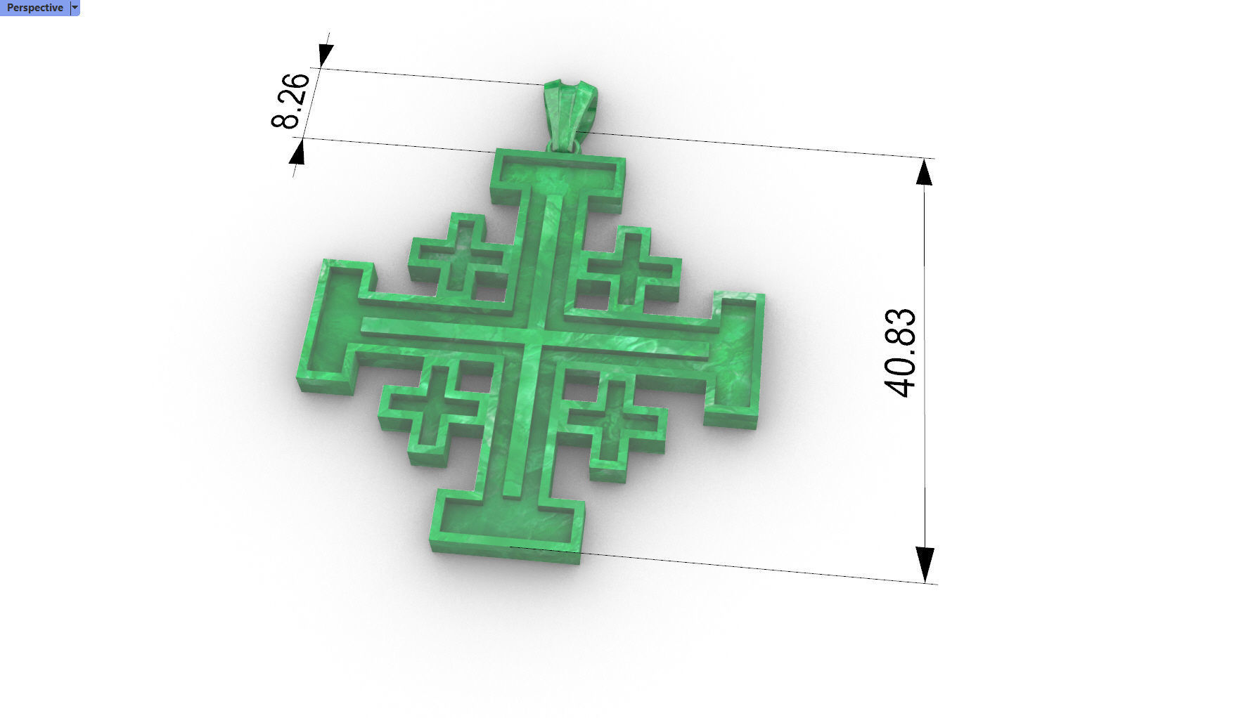 Jerusalem Crusaders Cross Pendant Necklace Charm Jewelry 3D print model_13