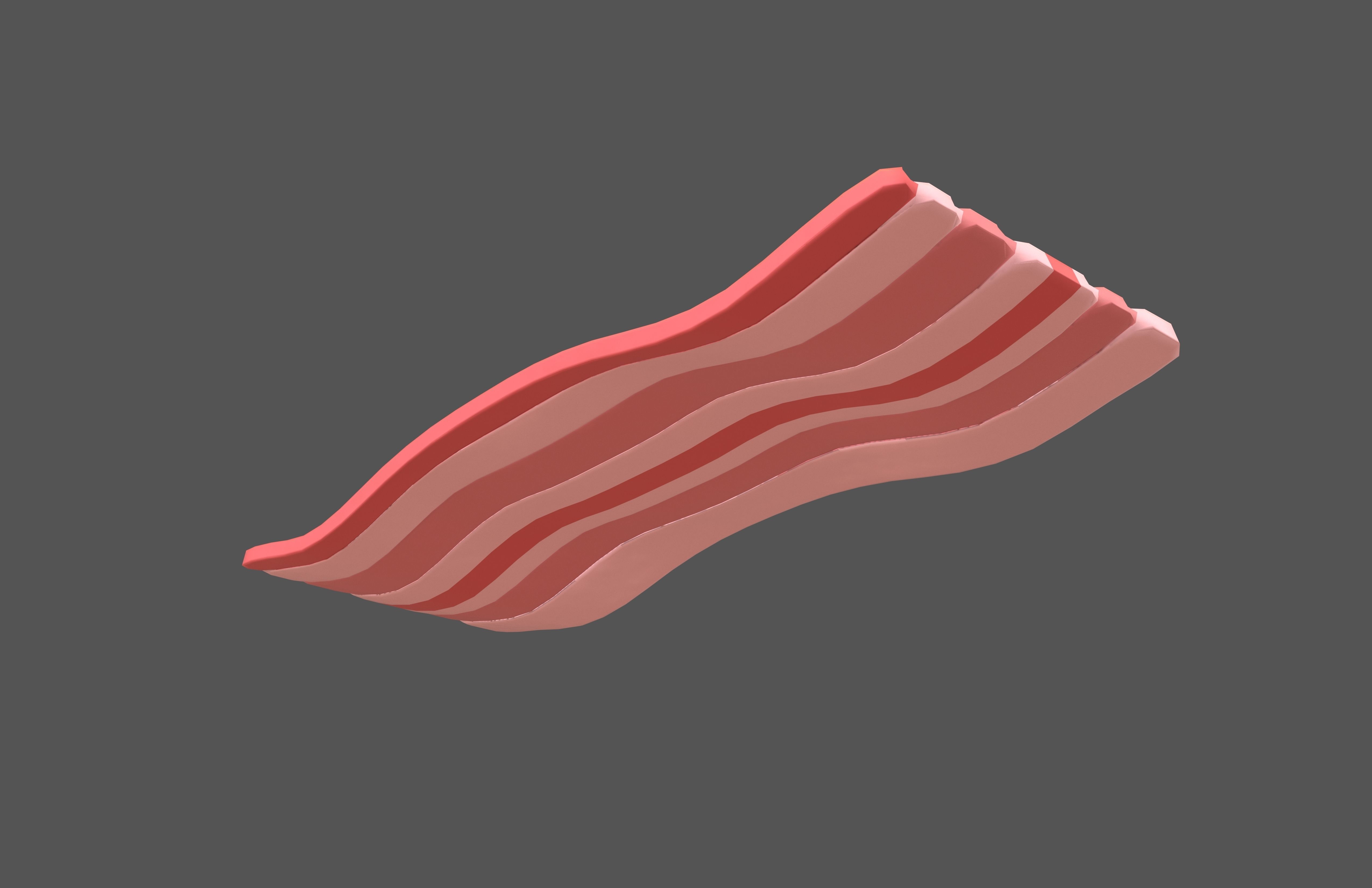 Cartoon Bacon V1 003 Low-poly 3D model_3
