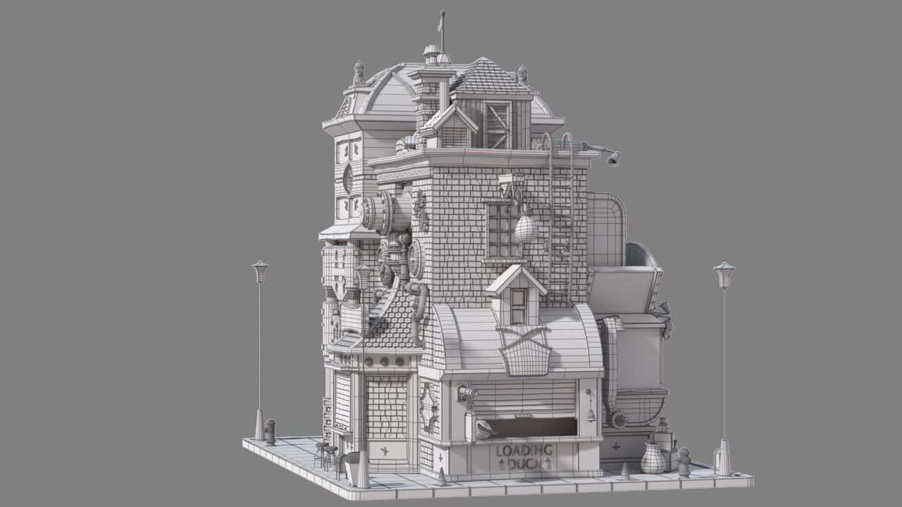 Cartoon House 16 3D model_11