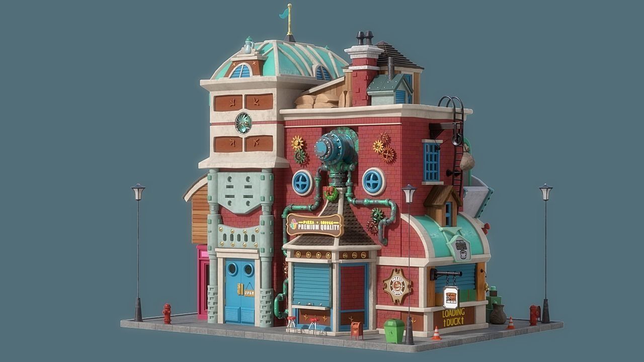 Cartoon House 16 3D model_4