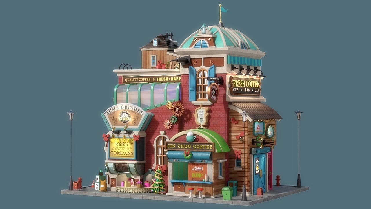 Cartoon House 16 3D model_1