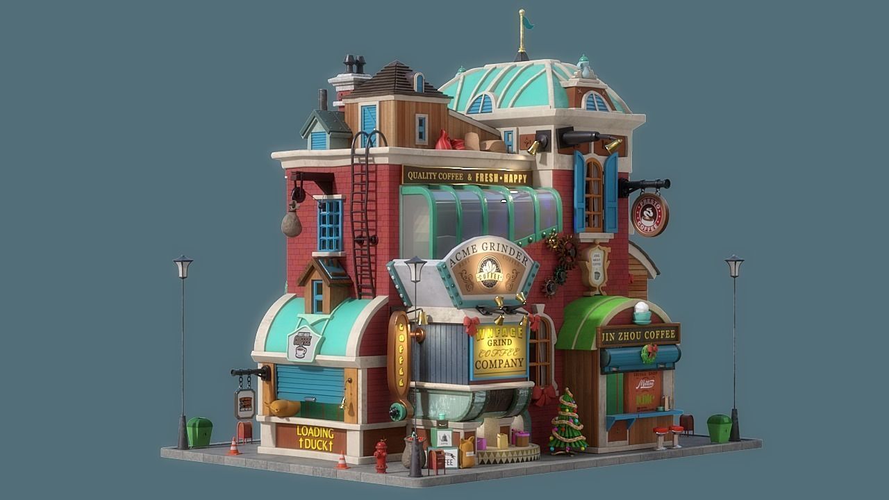 Cartoon House 16 3D model_6