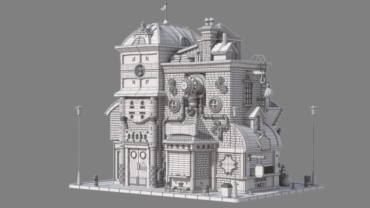 Cartoon House 16 3D model_10