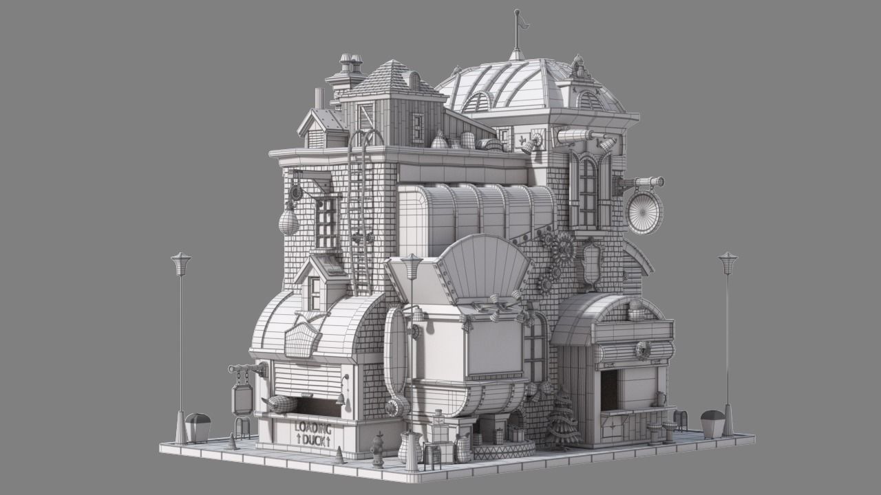 Cartoon House 16 3D model_12