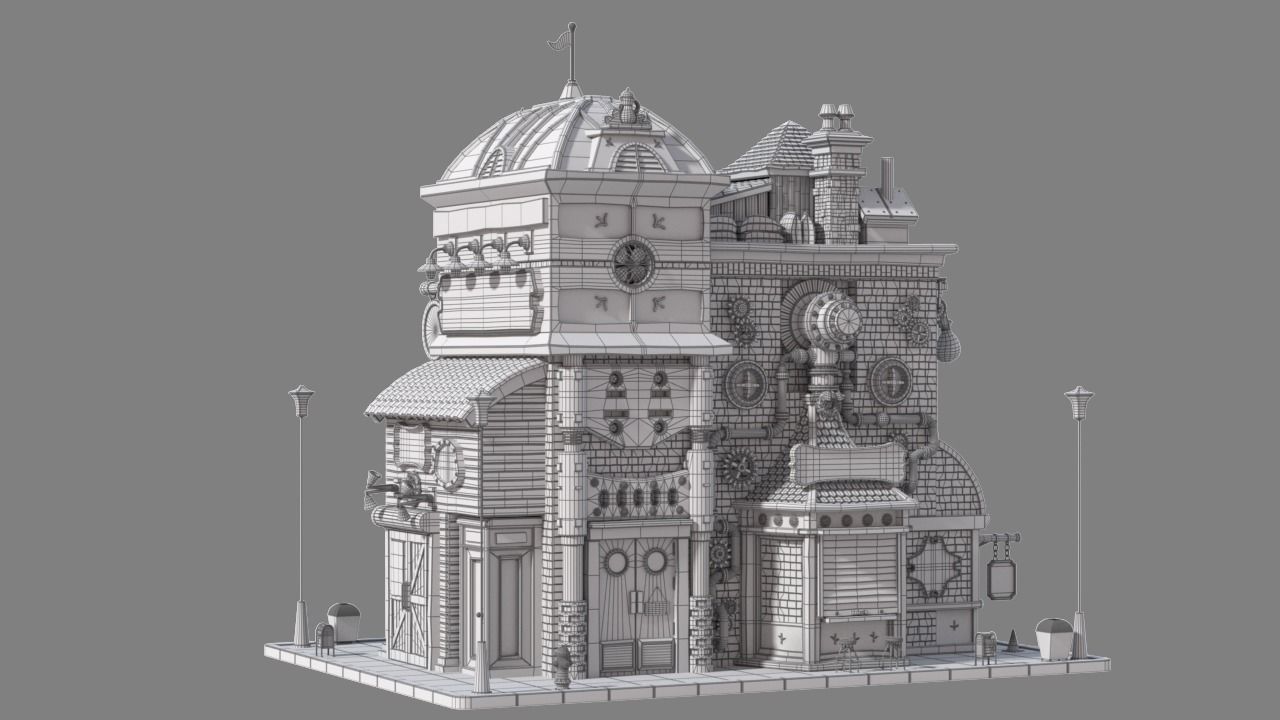 Cartoon House 16 3D model_9