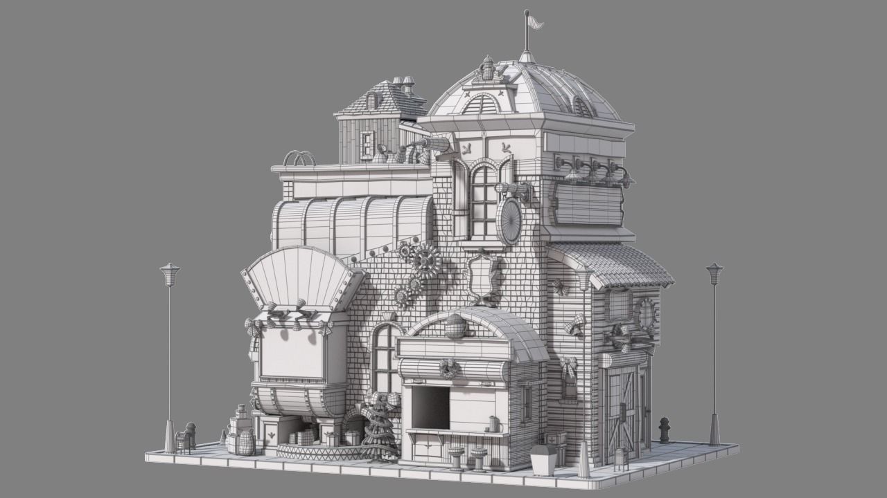 Cartoon House 16 3D model_7