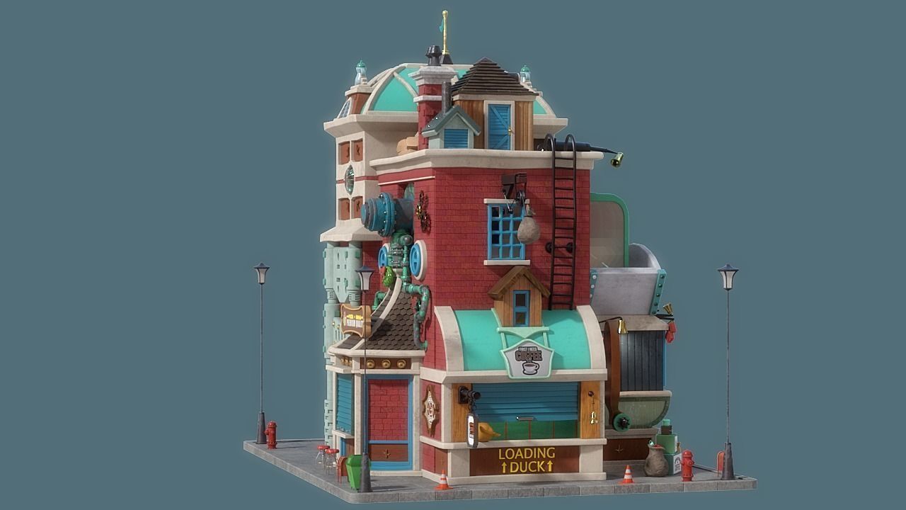 Cartoon House 16 3D model_5