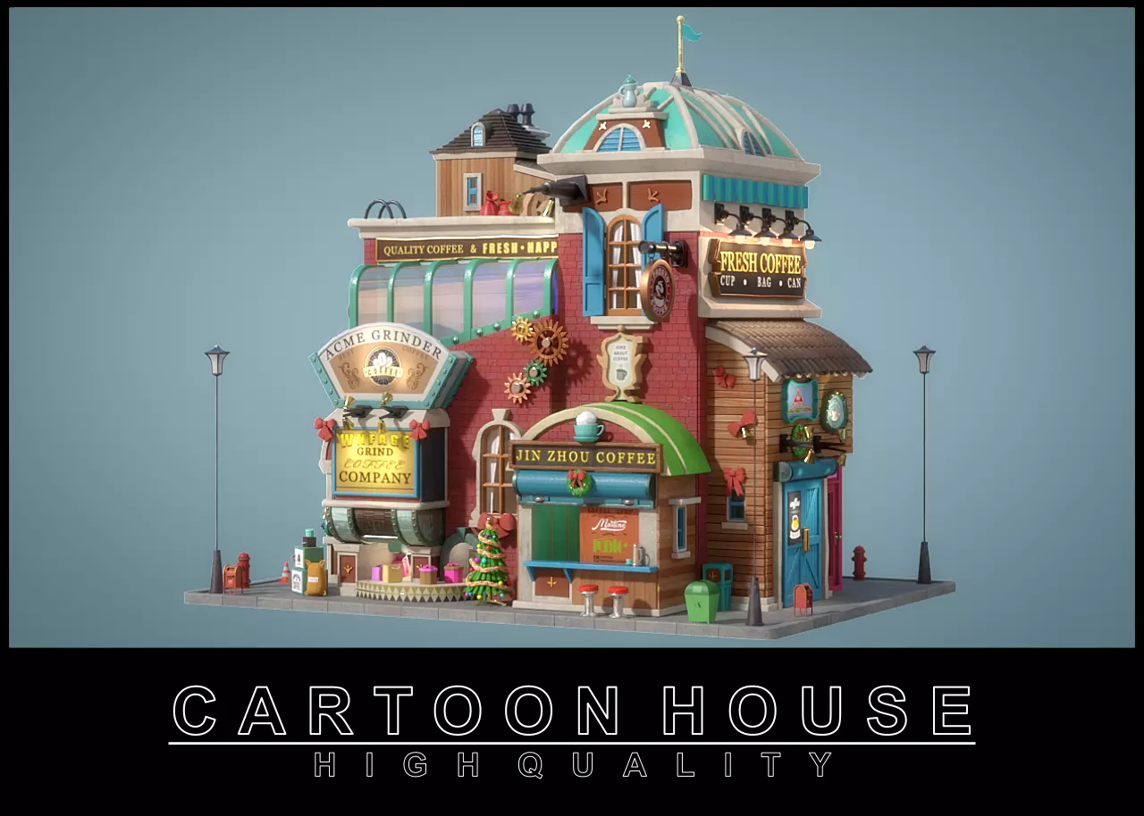 Cartoon House 16 3D model_0
