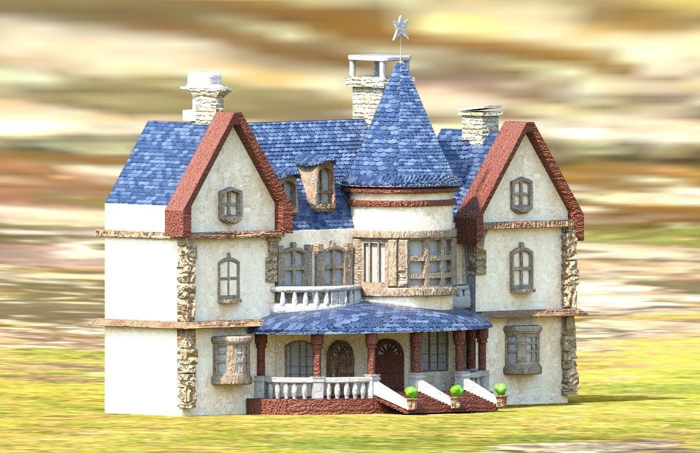 Cartoon Fantasy 4 Low-poly 3D model_7