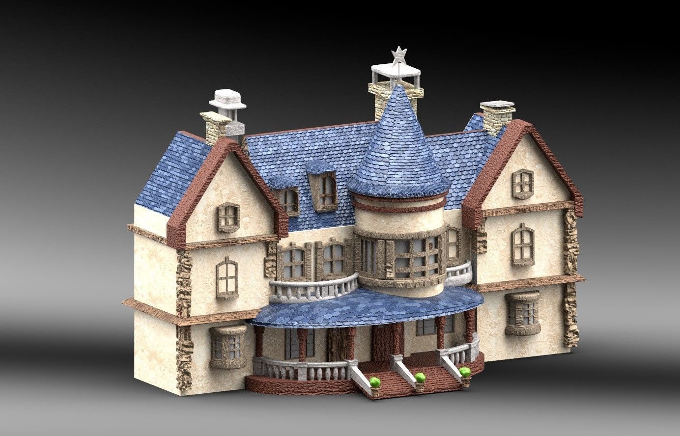 Cartoon Fantasy 4 Low-poly 3D model_11