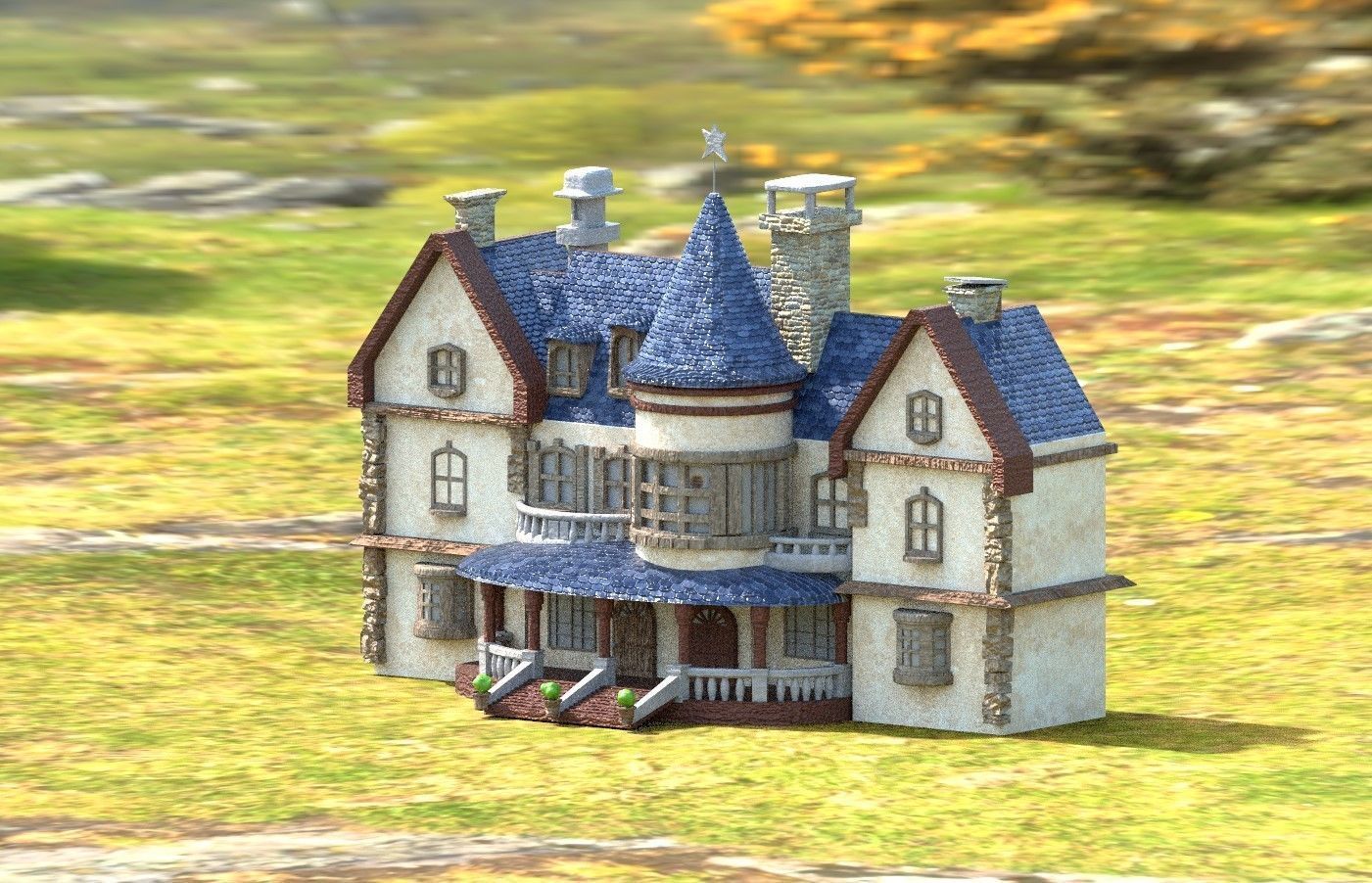 Cartoon Fantasy 4 Low-poly 3D model_2