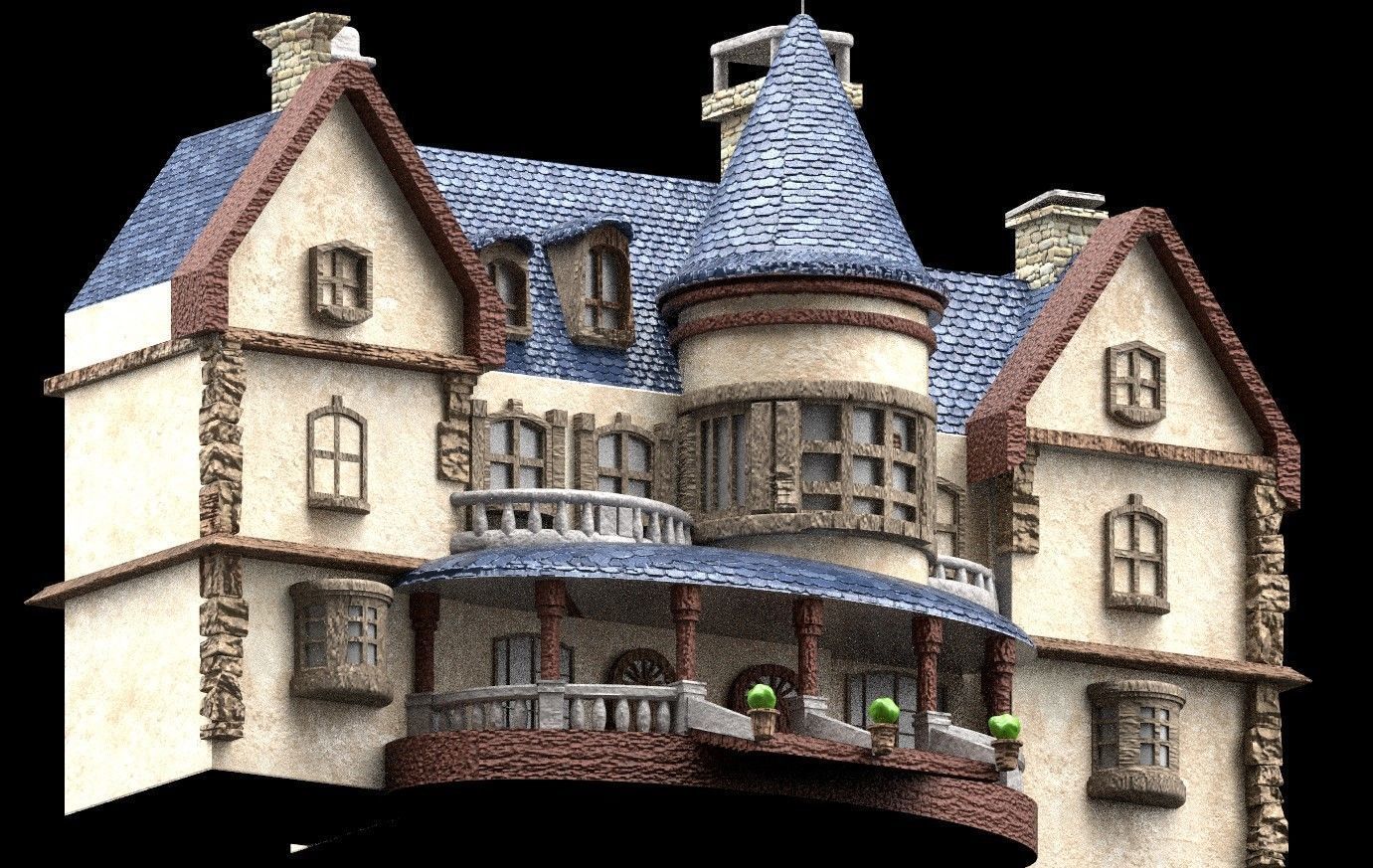 Cartoon Fantasy 4 Low-poly 3D model_3