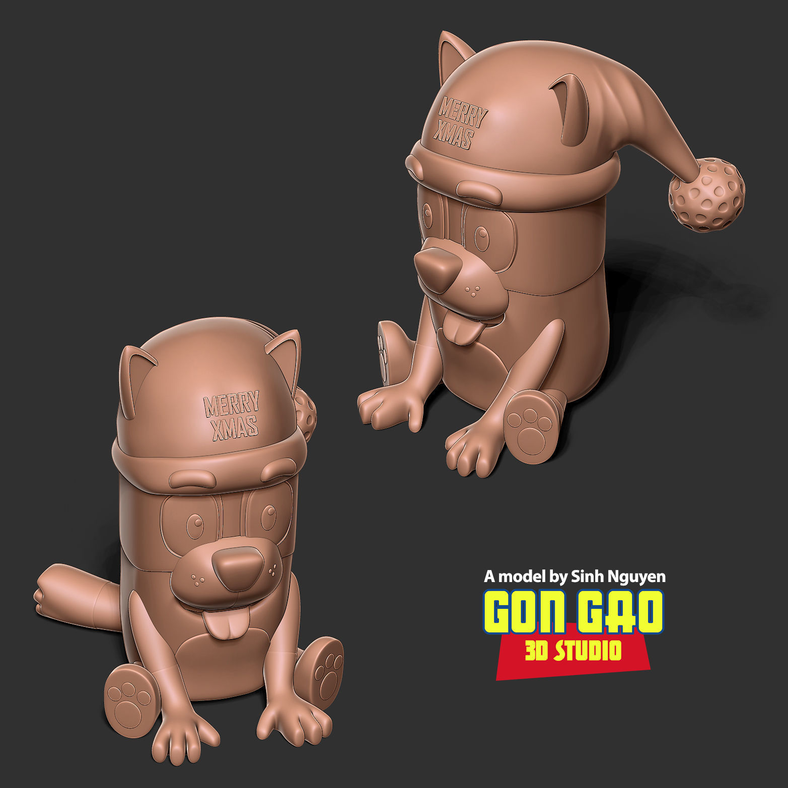 Dog Bluey 3D print model_3
