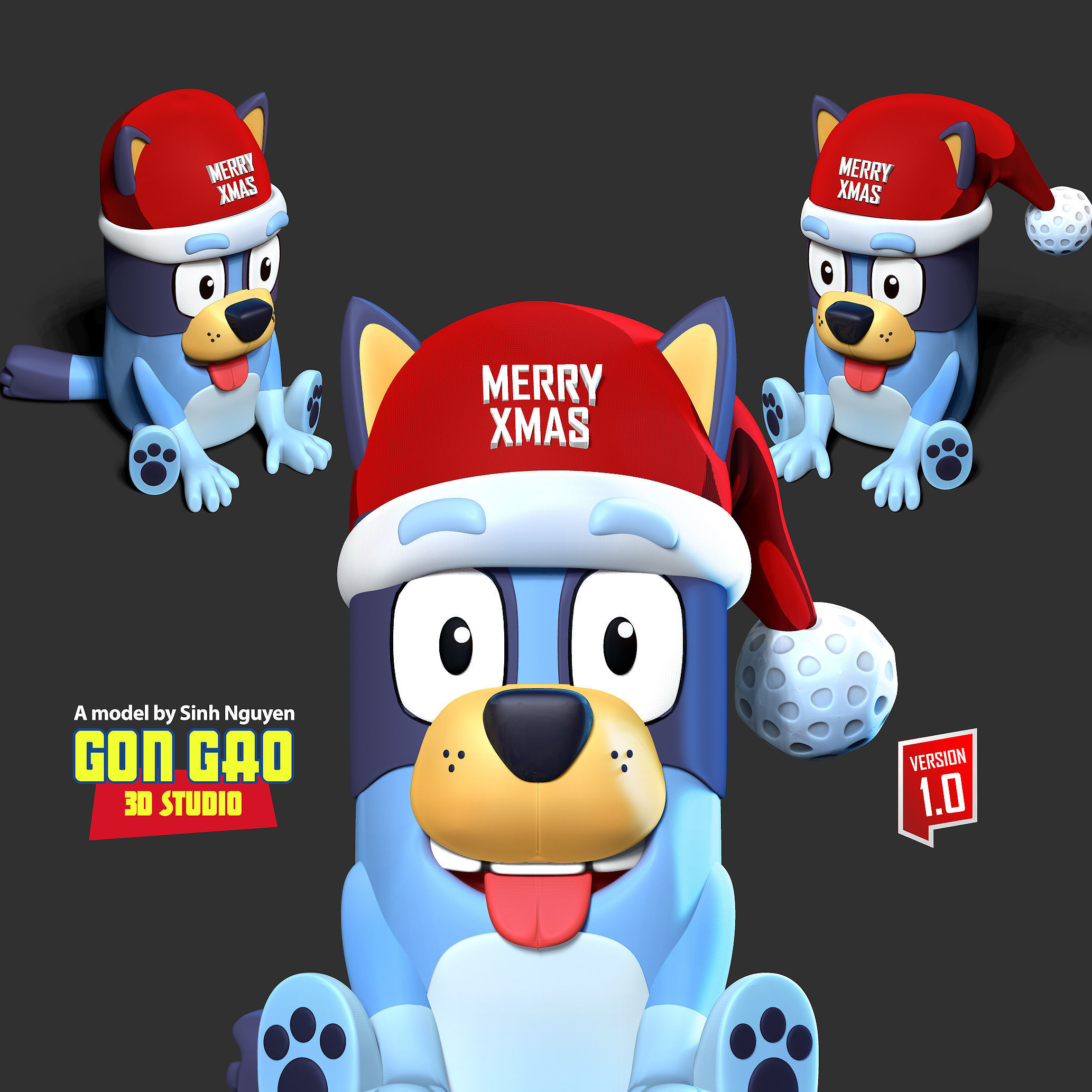 Dog Bluey 3D print model_1