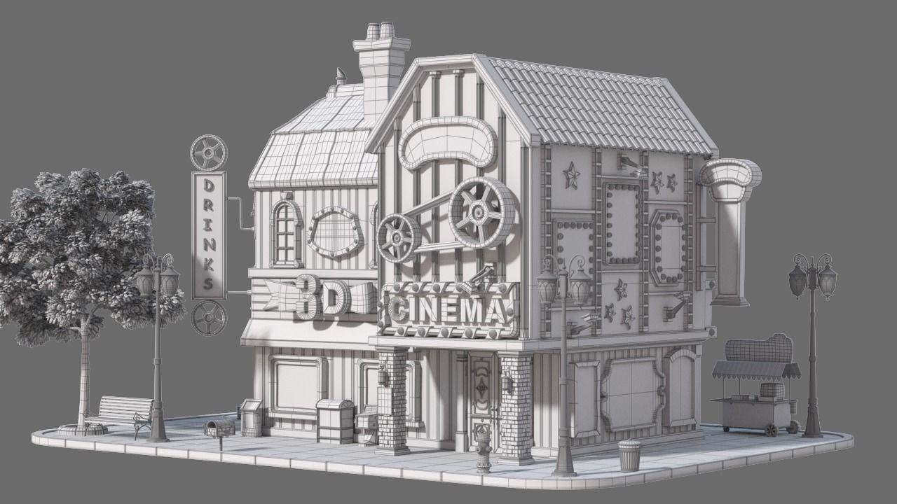 Cartoon House 17 3D model_10