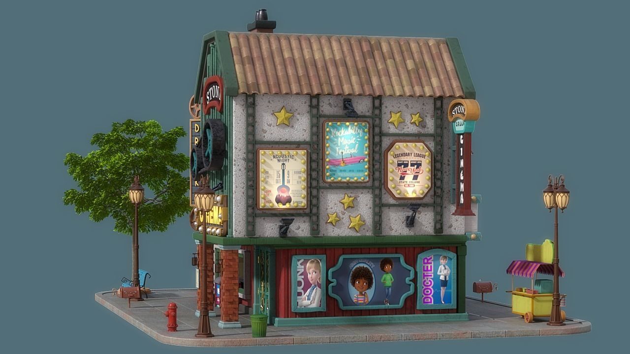 Cartoon House 17 3D model_5