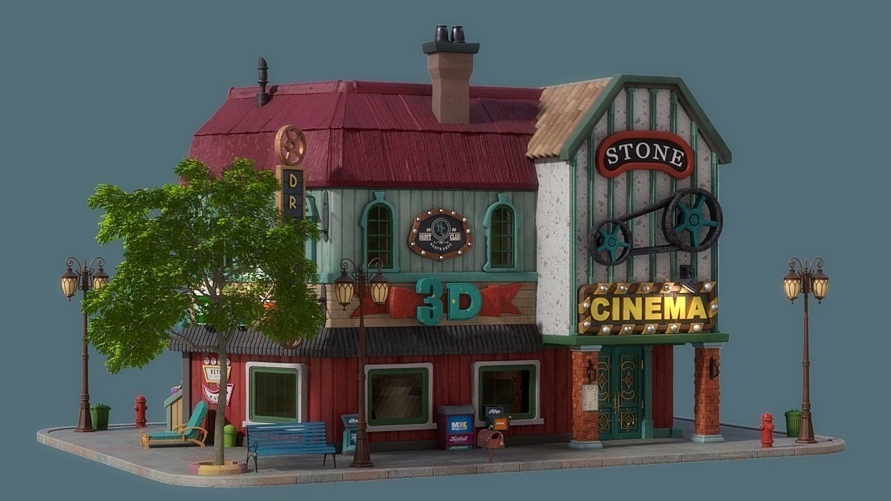 Cartoon House 17 3D model_3