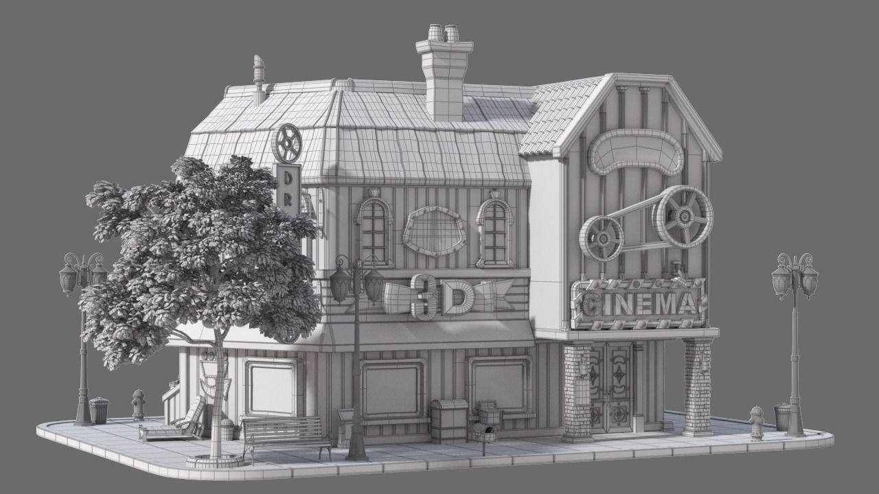 Cartoon House 17 3D model_9