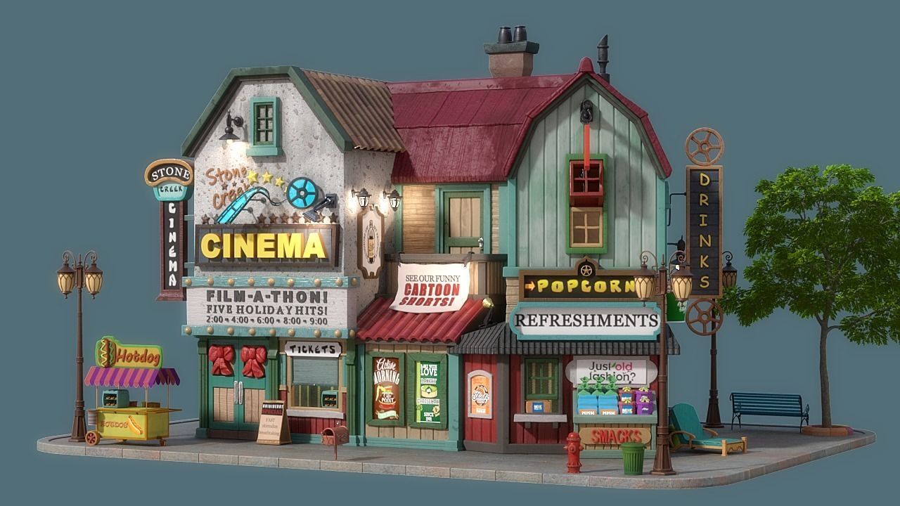 Cartoon House 17 3D model_1