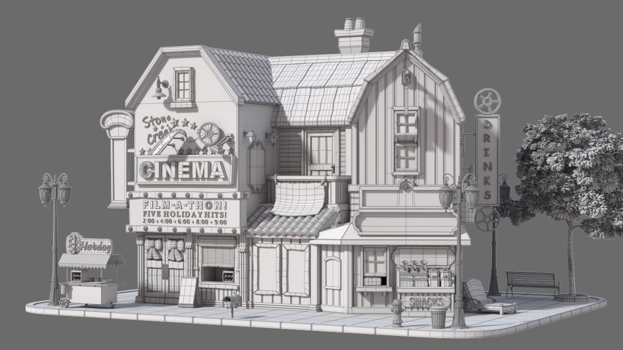 Cartoon House 17 3D model_7