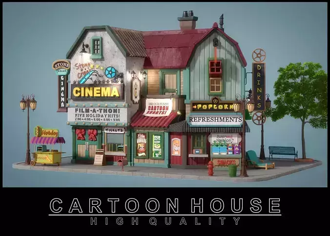 Cartoon House 17 3D model