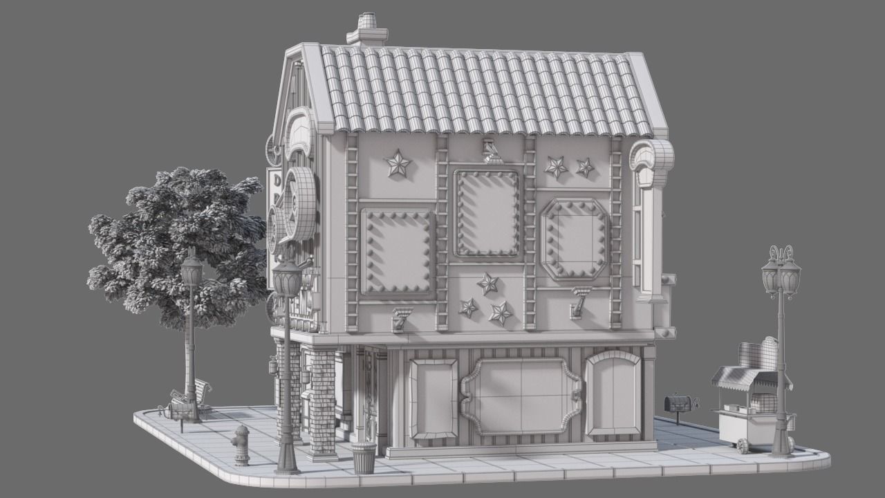 Cartoon House 17 3D model_11