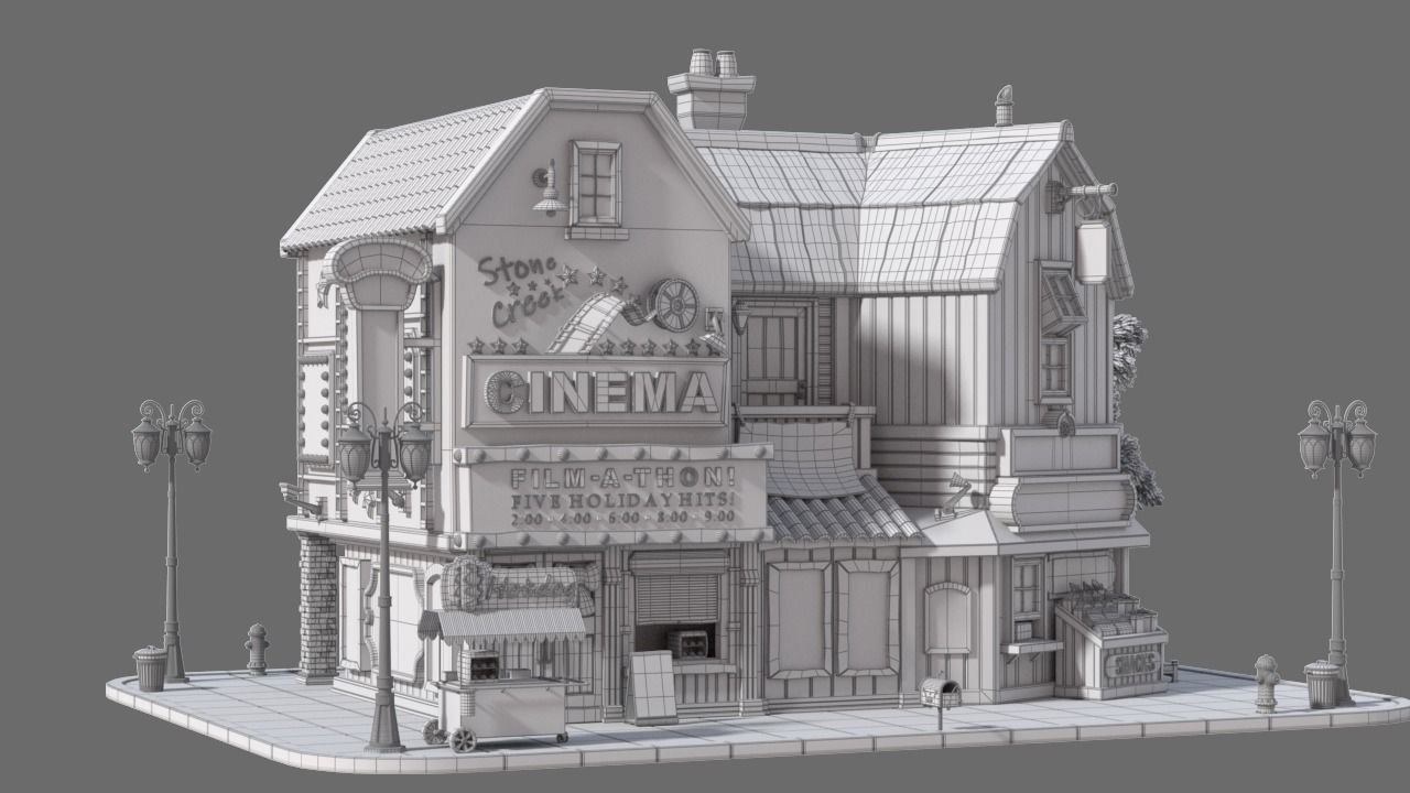 Cartoon House 17 3D model_12