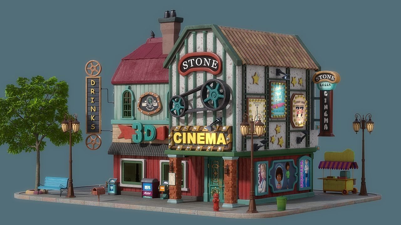 Cartoon House 17 3D model_4