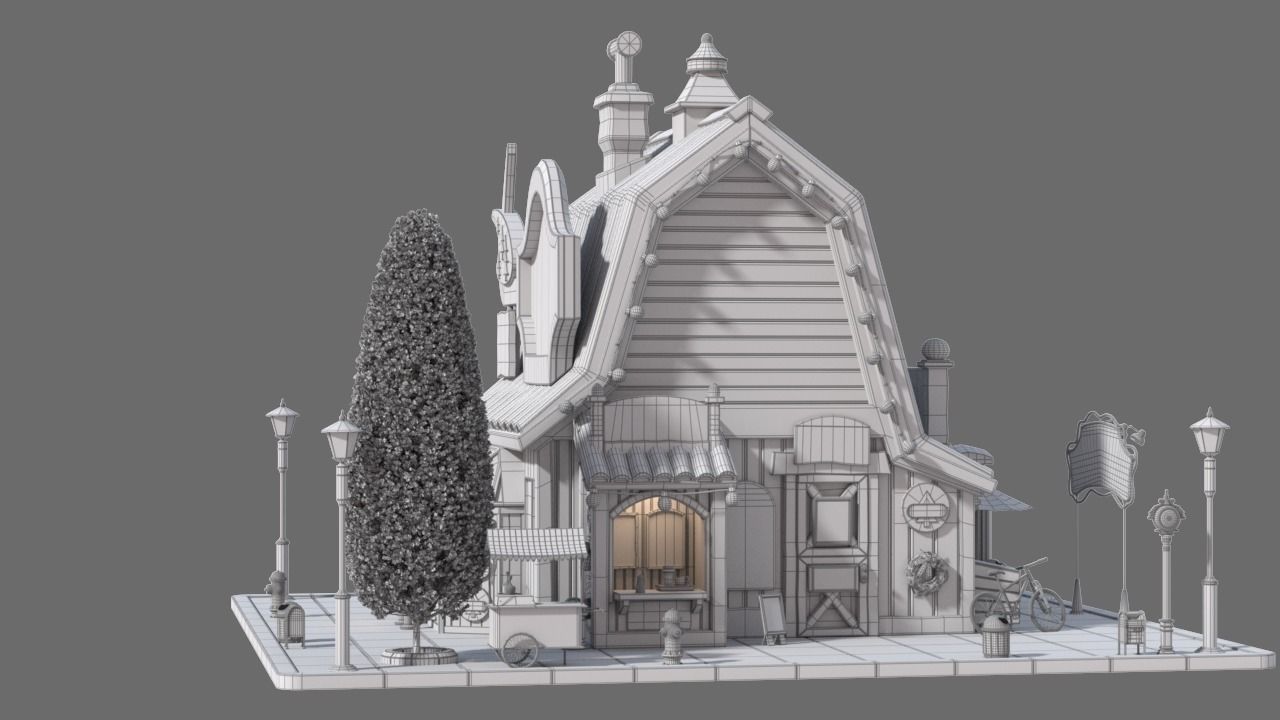 Cartoon House 18 3D model_14