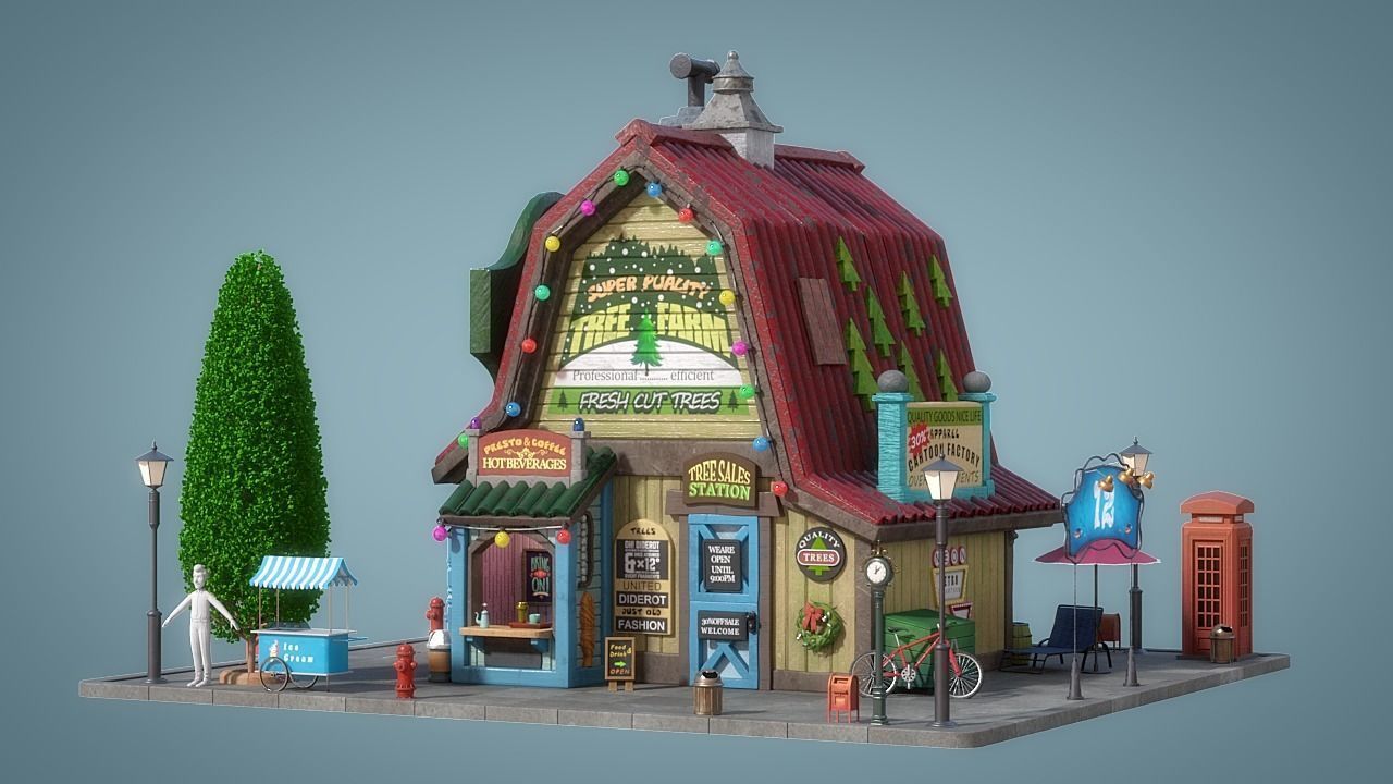 Cartoon House 18 3D model_1