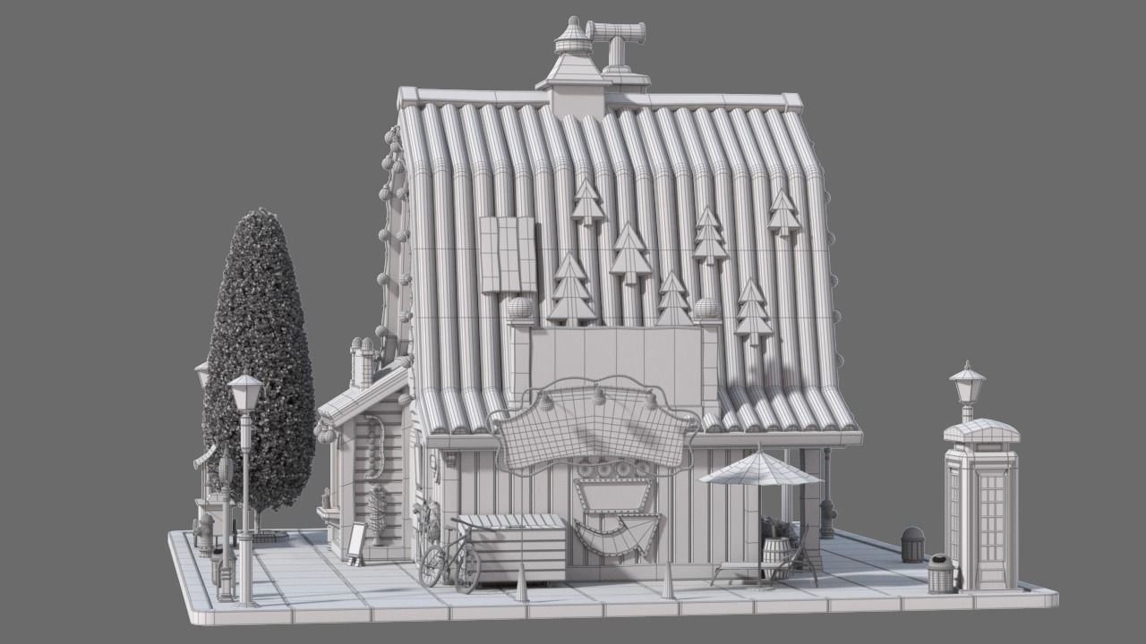 Cartoon House 18 3D model_9