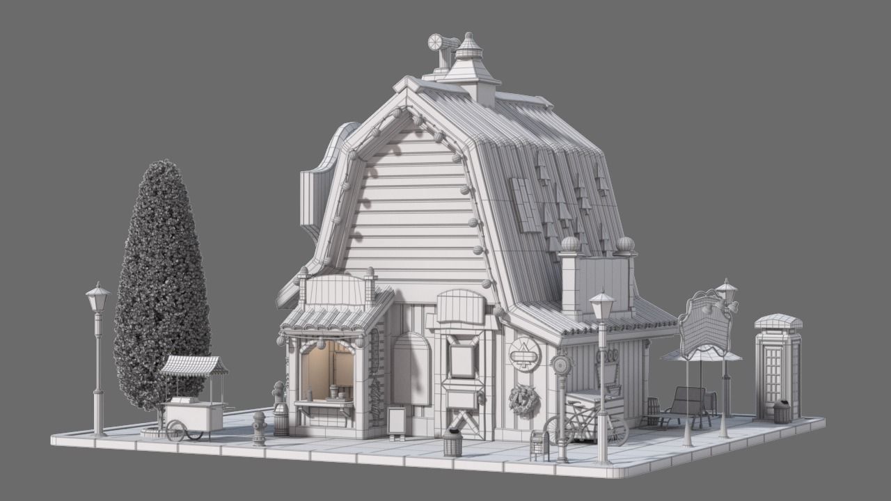 Cartoon House 18 3D model_8