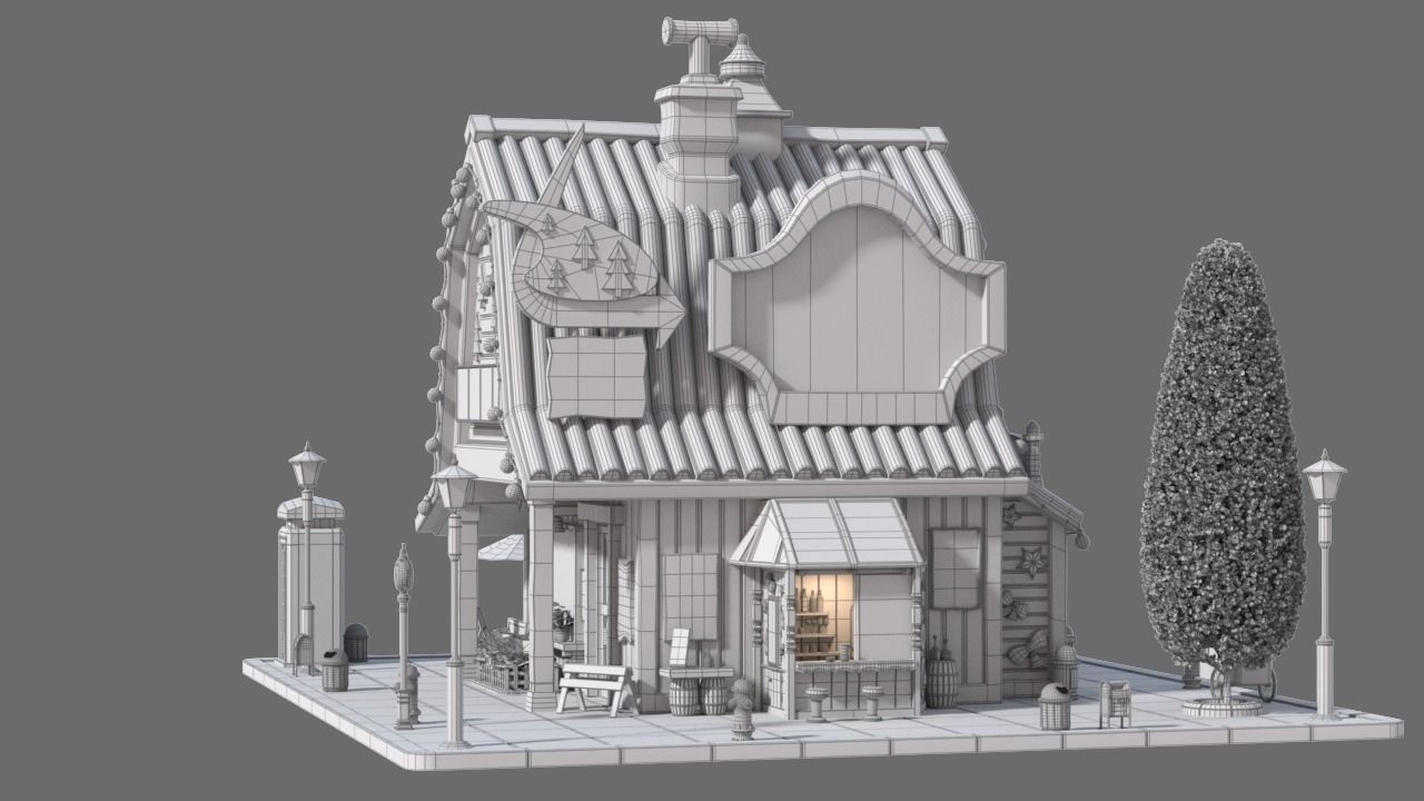 Cartoon House 18 3D model_12