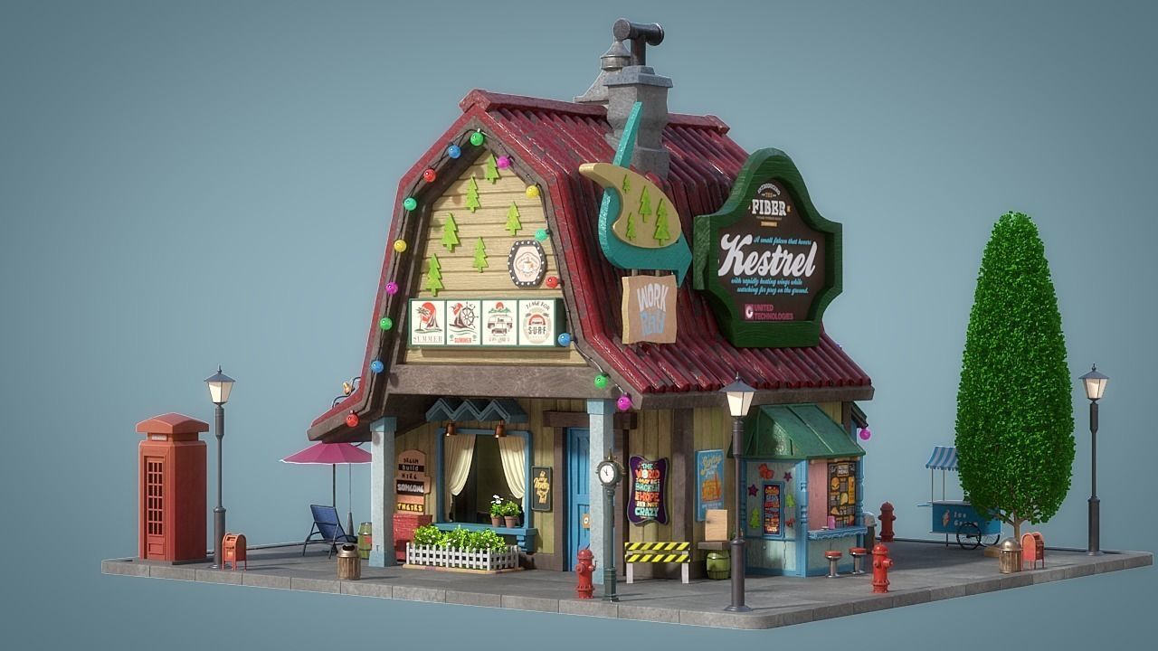 Cartoon House 18 3D model_4