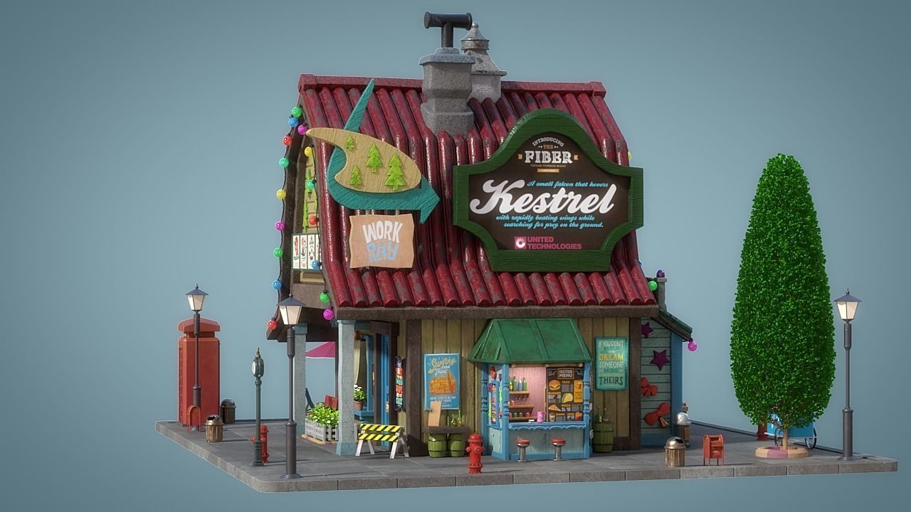 Cartoon House 18 3D model_5