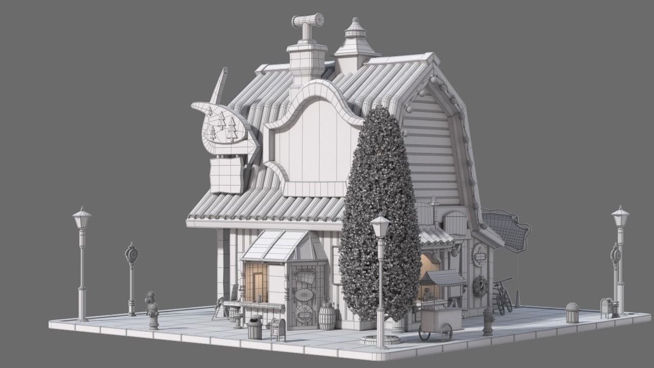 Cartoon House 18 3D model_13