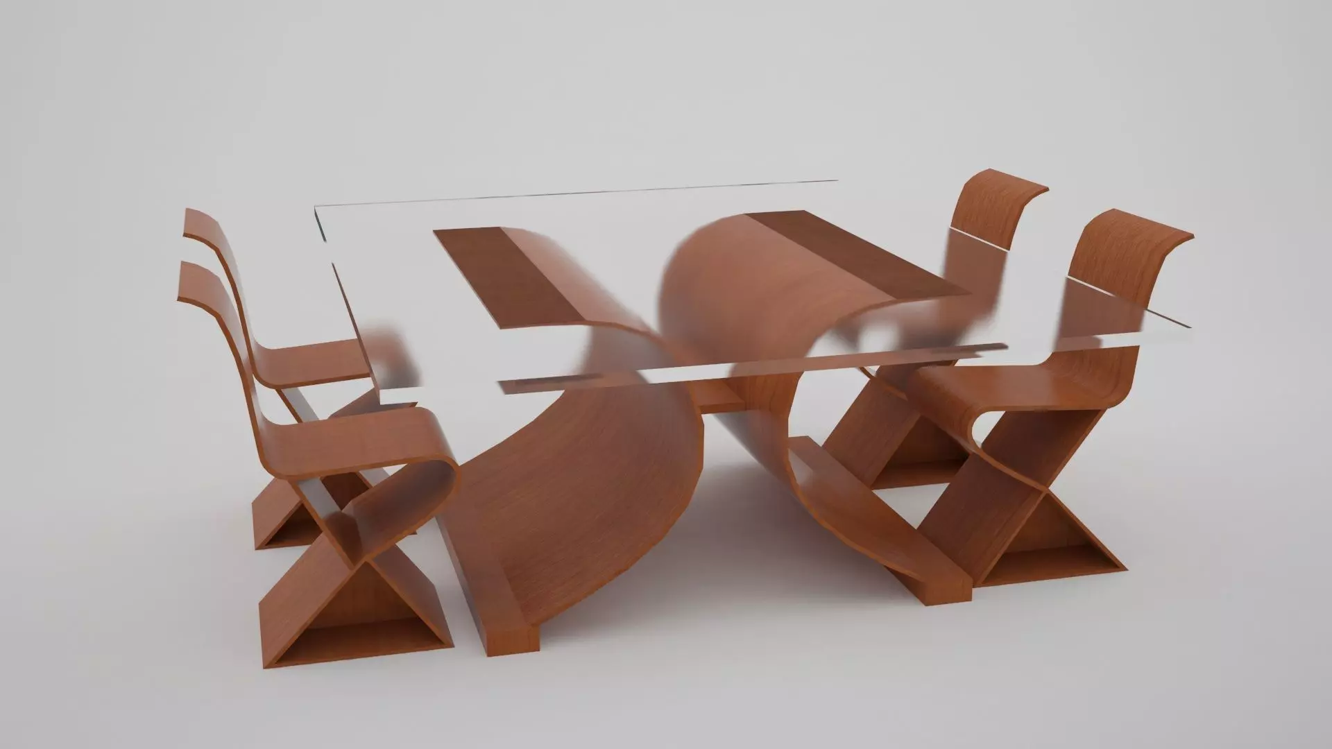 wooden table 3D model_0