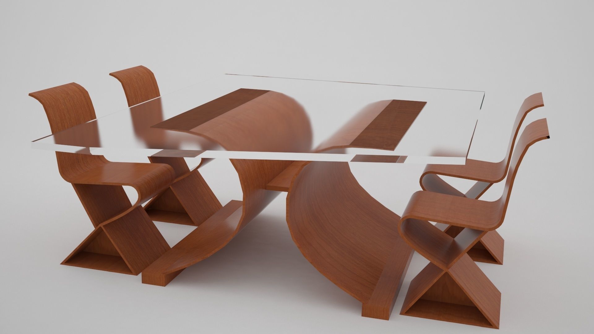 wooden table 3D model_1