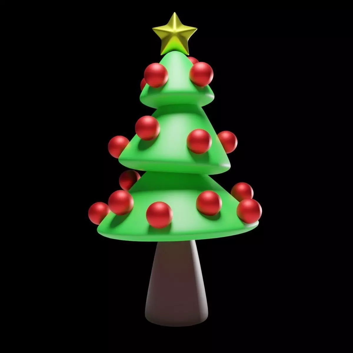 Cartoon Christmas Tree Low-poly 3D model Low-poly 3D model_0