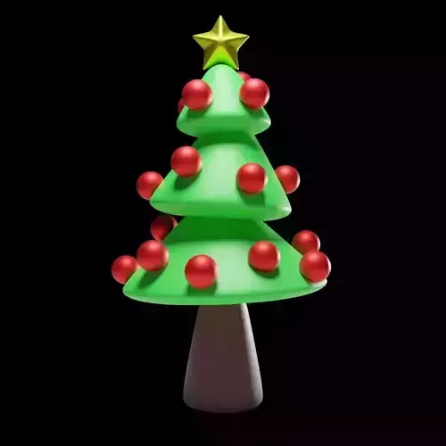 Cartoon Christmas Tree Low-poly 3D model