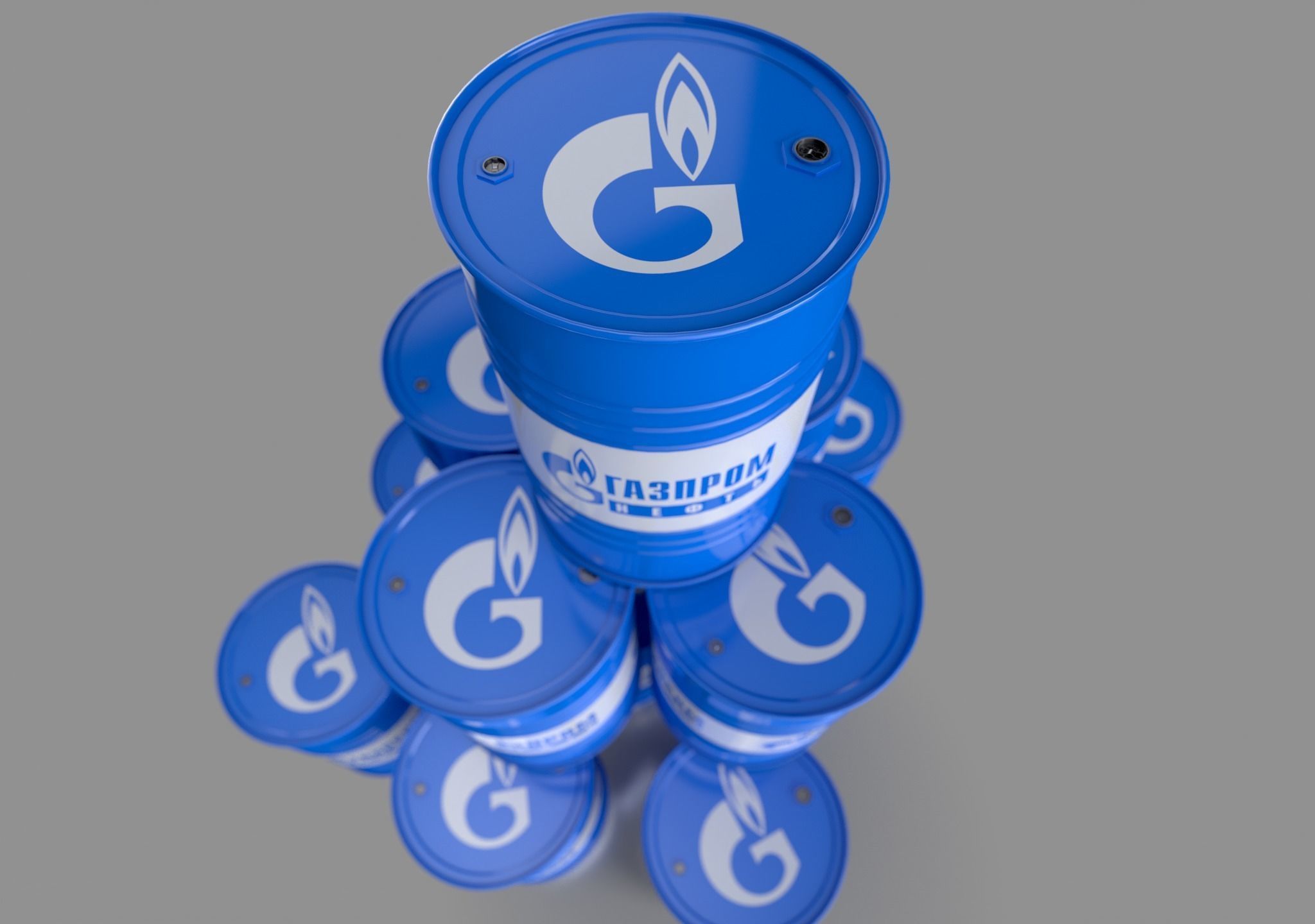 Realistic Gazprom Neft Barrel 3D Model Low-poly 3D model_17