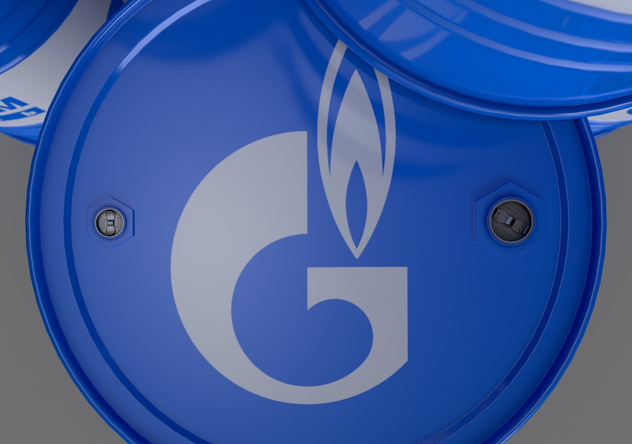 Realistic Gazprom Neft Barrel 3D Model Low-poly 3D model_12