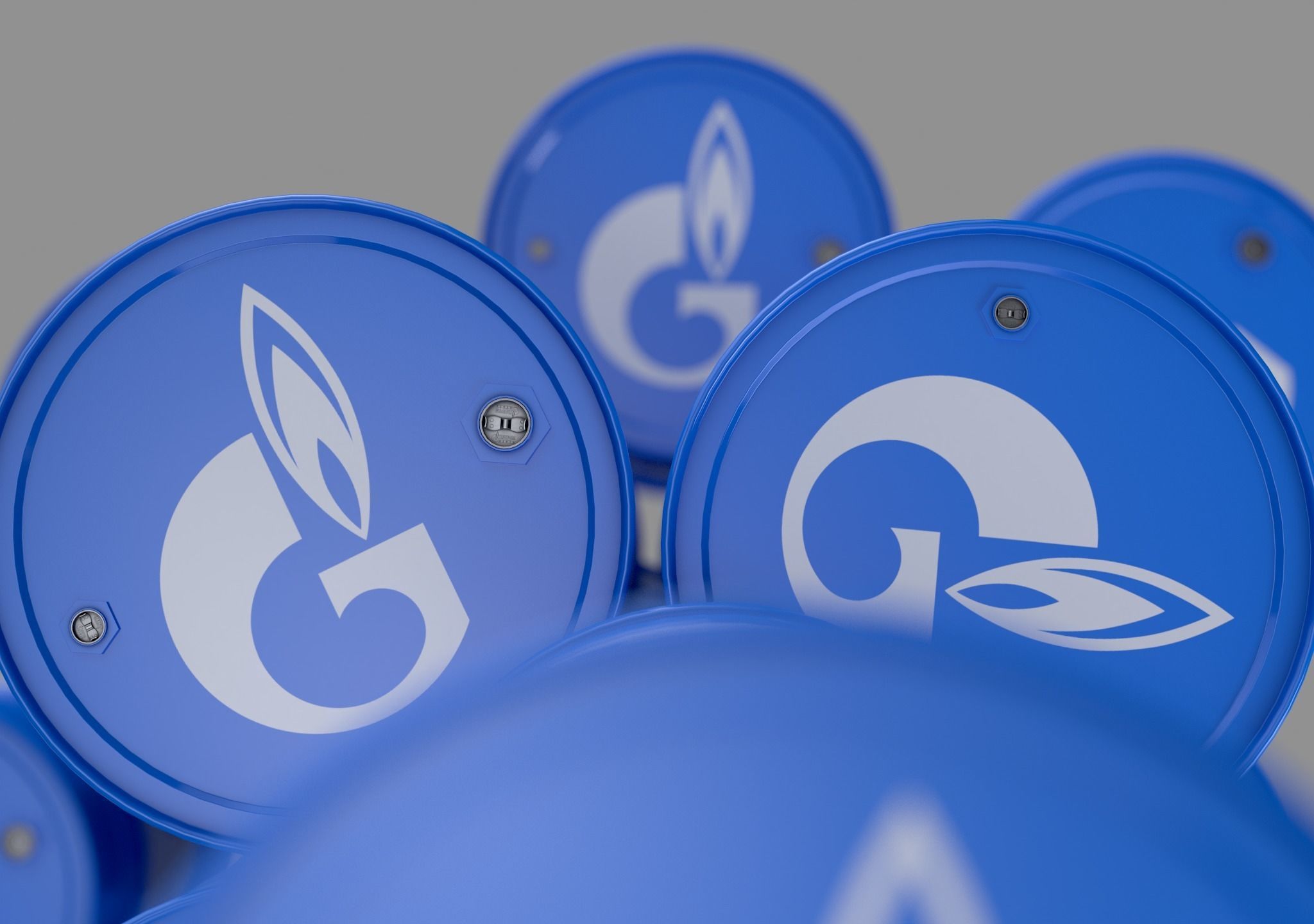 Realistic Gazprom Neft Barrel 3D Model Low-poly 3D model_16