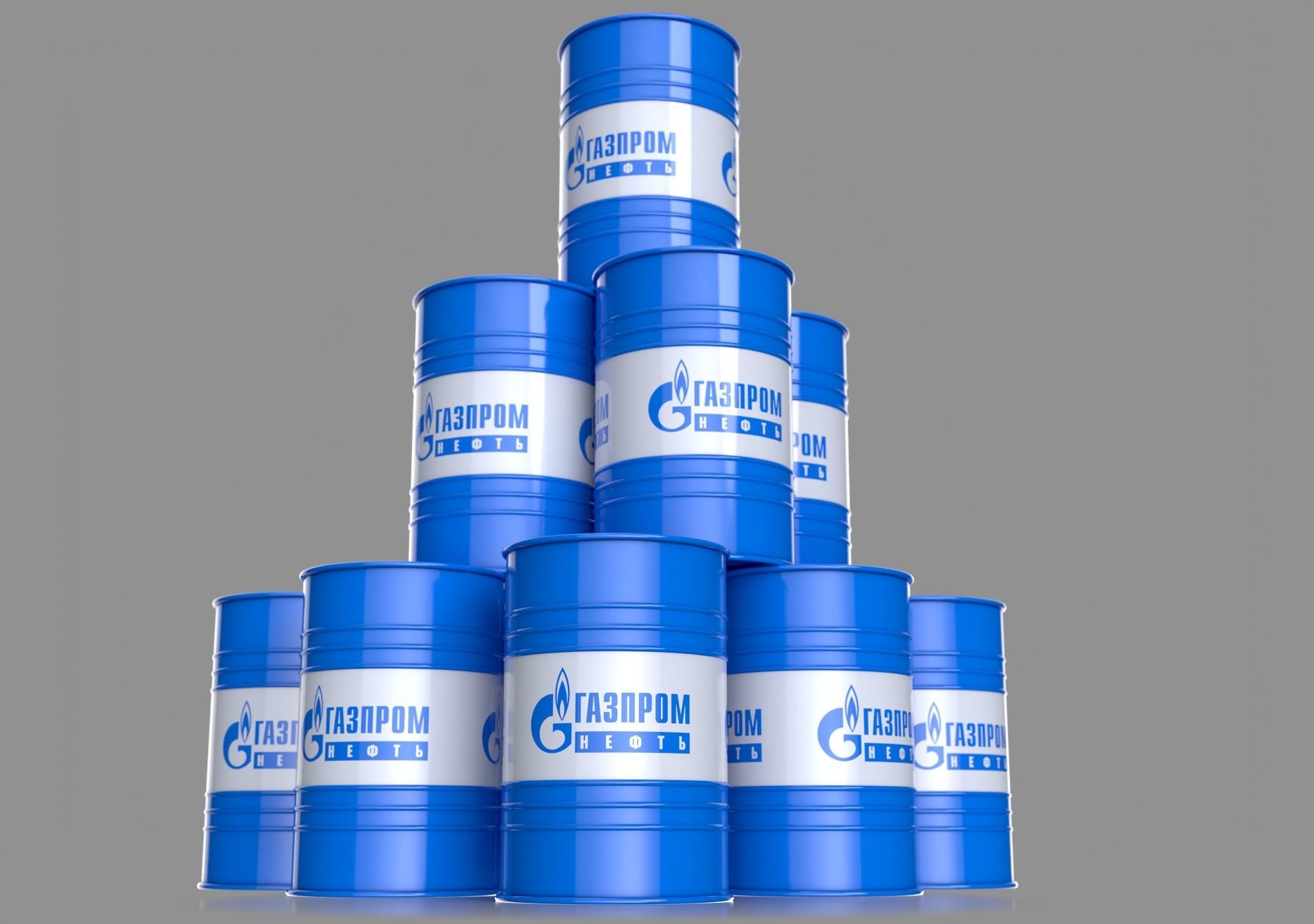 Realistic Gazprom Neft Barrel 3D Model Low-poly 3D model_18