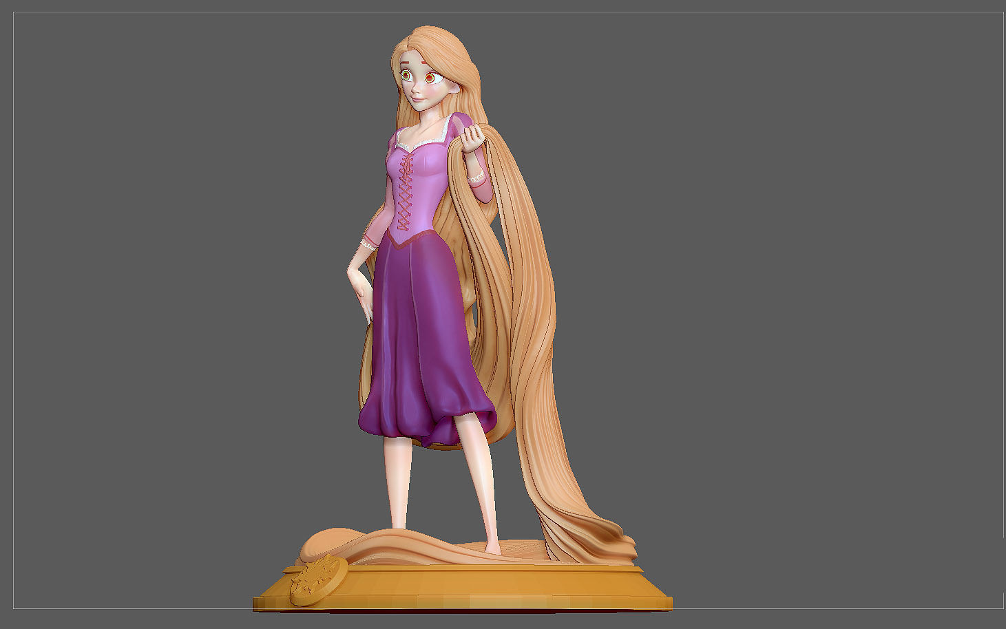 RAPUNZEL PRINCESS STATUE DISNEY ANIME PRETTY GIRL 3D print model_3