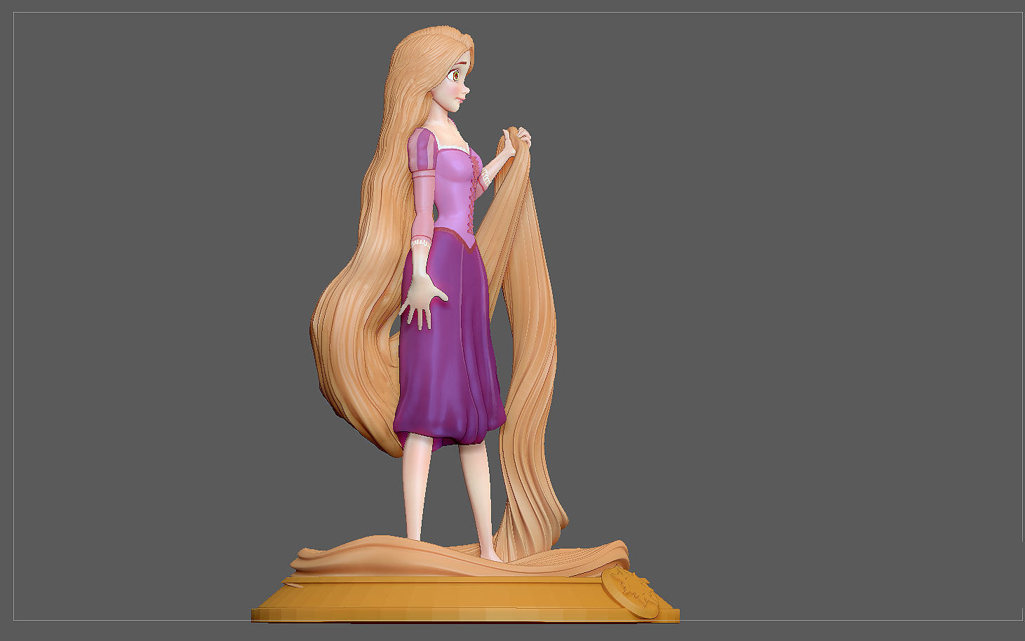 RAPUNZEL PRINCESS STATUE DISNEY ANIME PRETTY GIRL 3D print model_4