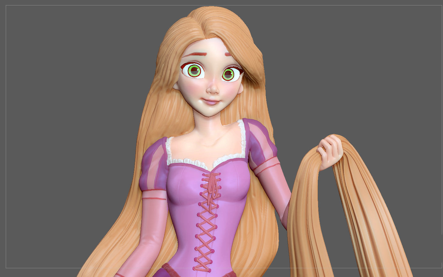 RAPUNZEL PRINCESS STATUE DISNEY ANIME PRETTY GIRL 3D print model_8