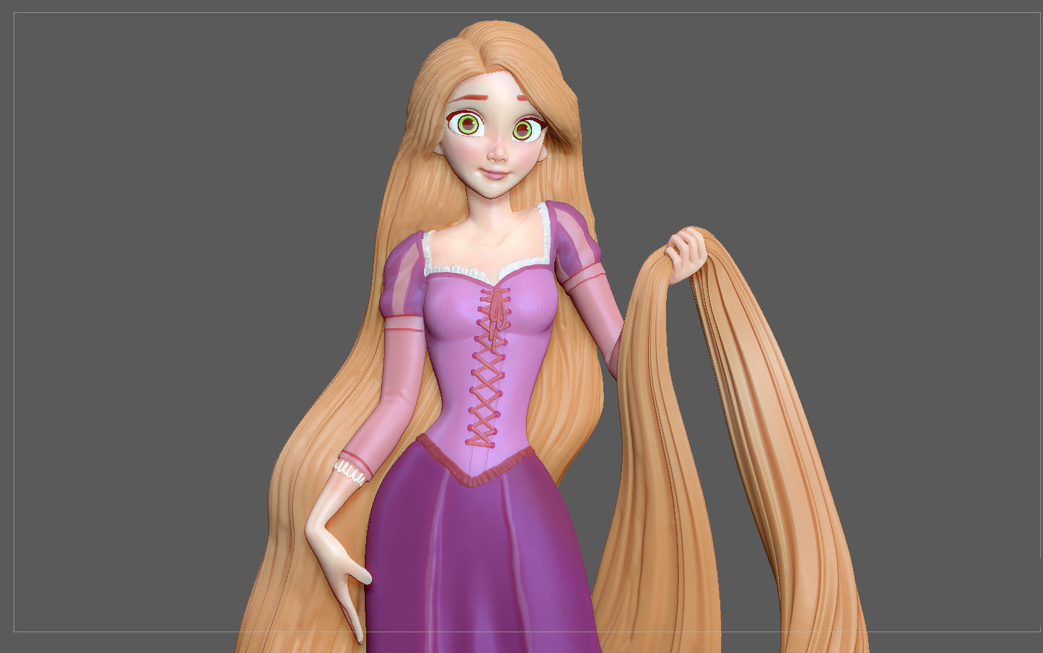 RAPUNZEL PRINCESS STATUE DISNEY ANIME PRETTY GIRL 3D print model_7